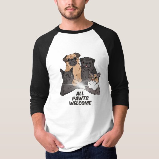 Alle Pawts Welkom Raglan Shirt (Voorkant)