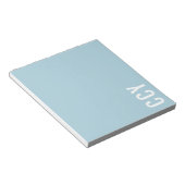 Alle Pet Sideways Monogram Blauw Aangepast Notitieblok (Schuin)