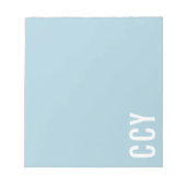 Alle Pet Sideways Monogram Blauw Aangepast Notitieblok (Voorkant)