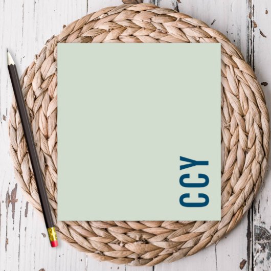 Alle Pet Sideways Monogram Groen gepersonaliseerd Notitieblok