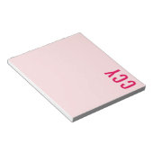 Alle Pet Sideways Monogram Roze Gepersonaliseerd Notitieblok (Schuin)