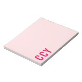 Alle Pet Sideways Monogram Roze Gepersonaliseerd Notitieblok (Linkerzijde)