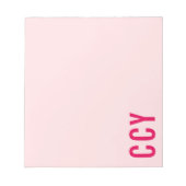 Alle Pet Sideways Monogram Roze Gepersonaliseerd Notitieblok (Voorkant)