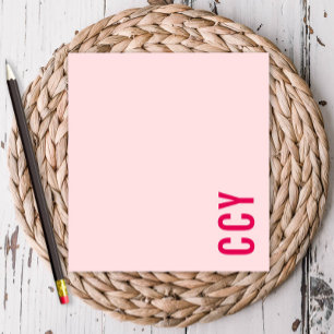 Alle Pet Sideways Monogram Roze Gepersonaliseerd Notitieblok