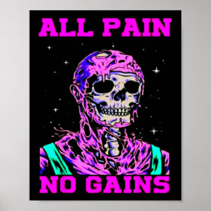Alle Pijn Geen Winst Fitness Gewichtheffen Bodybui Poster