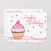 Alle Pink en Sparkly Verjaardag Fanfare Briefkaart (Voorkant / Achterkant)