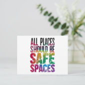 Alle plaatsen moeten veilige ruimten LGBTQ Pride M Briefkaart (Staand voorkant)