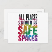 Alle plaatsen moeten veilige ruimten LGBTQ Pride M Briefkaart (Voorkant / Achterkant)