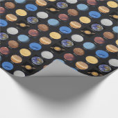 Alle Planeten Wetenschapsfoto's met namen Cadeaupapier (Hoek)