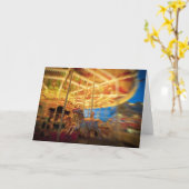 Alle plezier van de Fair Carrousel Groeten Kaart (Gele Bloem)