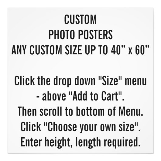 Alle Prints Aangepaste grootte Foto Poster (Voorkant)