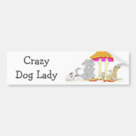 Alle processen tegen dierenwelzijn Crazy Dog Lady Bumpersticker (Voorkant)