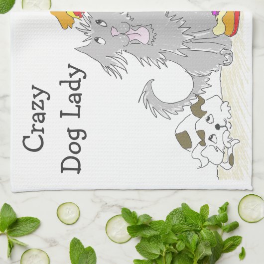 Alle processen tegen dierenwelzijn Crazy Dog Lady Theedoek (Gevouwen)