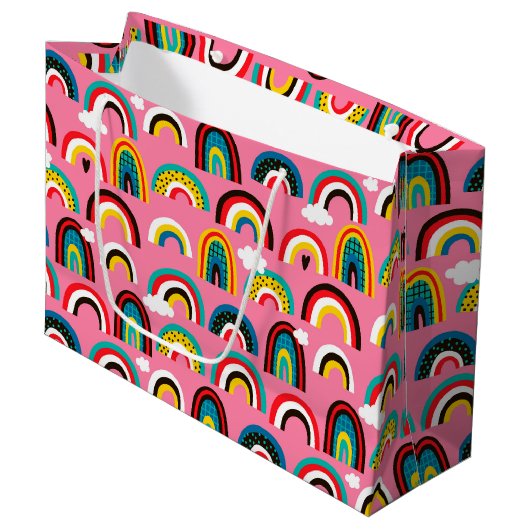 Alle Rainbows Gift Bag Groot Cadeauzakje (Voorkant Gekanteld)