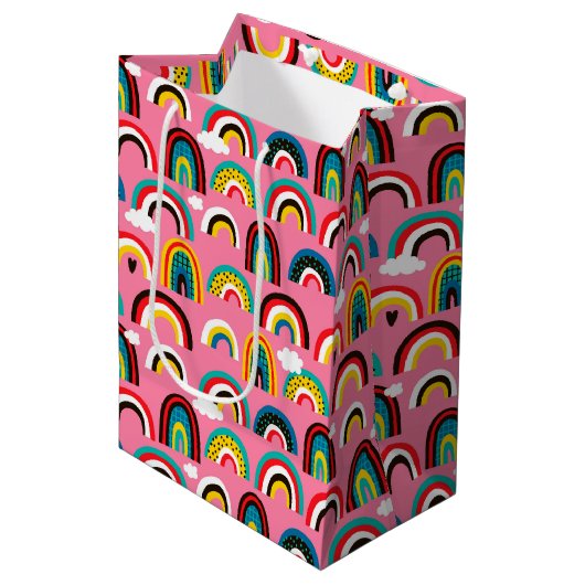 Alle Rainbows Gift Bag Medium Cadeauzakje (Voorkant Gekanteld)