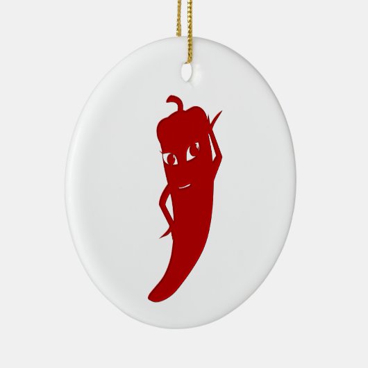 Alle Red Hot Pepper Diva Keramisch Ornament (Rechts)