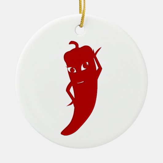 Alle Red Hot Pepper Diva Keramisch Ornament (Voorkant)