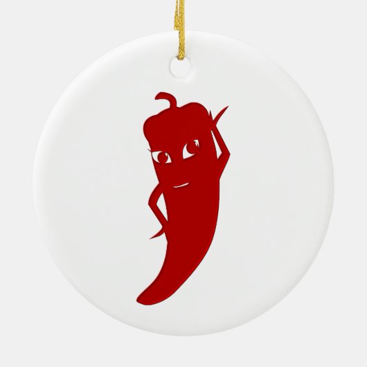 Alle Red Hot Pepper Diva Keramisch Ornament (Achterkant)