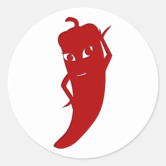 Alle Red Hot Pepper Diva Ronde Sticker (Voorkant)