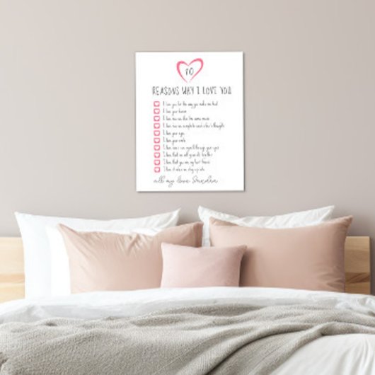 alle redenen waarom ik van je hou. 10 redenen waar canvas afdruk