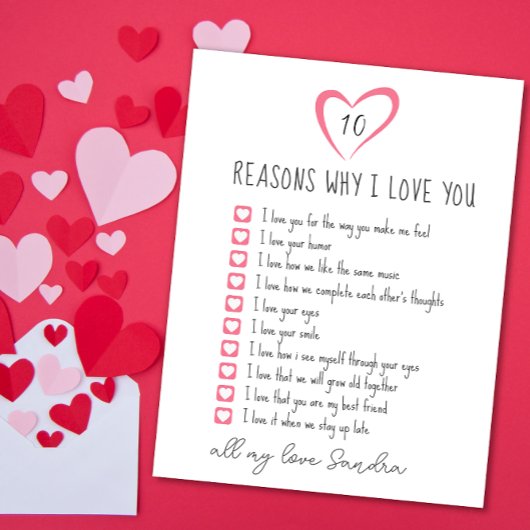 alle redenen waarom ik van je hou. 10 redenen waar kaart