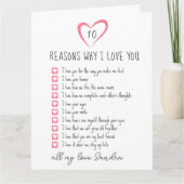 alle redenen waarom ik van je hou. 10 redenen waar kaart (Voorkant)