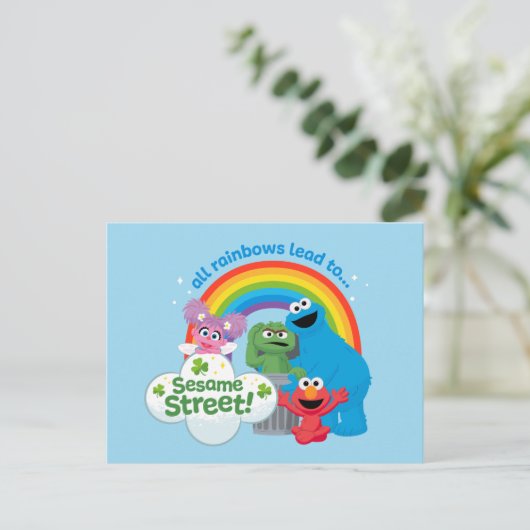 Alle regenbogen leiden naar Sesamstraat Briefkaart (Staand voorkant)