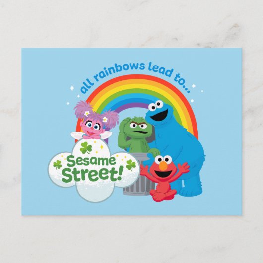 Alle regenbogen leiden naar Sesamstraat Briefkaart (Voorkant)