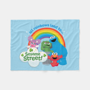 Alle regenbogen leiden naar Sesamstraat Fleece Deken