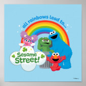 Alle regenbogen leiden naar Sesamstraat Poster (Voorkant)