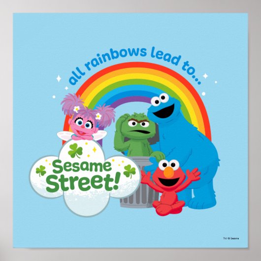 Alle regenbogen leiden naar Sesamstraat Poster (Voorkant)