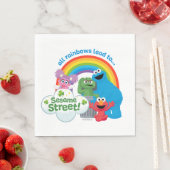 Alle regenbogen leiden naar Sesamstraat Servet (Insitu)