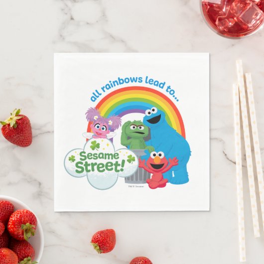 Alle regenbogen leiden naar Sesamstraat Servet (Insitu)