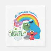 Alle regenbogen leiden naar Sesamstraat Servet (Voorkant)