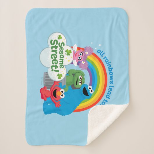 Alle regenbogen leiden naar Sesamstraat Sherpa Deken (Voorkant)