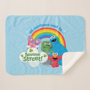 Alle regenbogen leiden naar Sesamstraat Sherpa Deken
