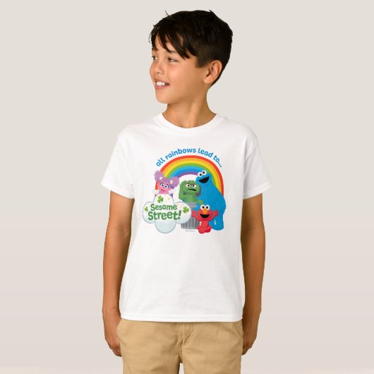 Alle regenbogen leiden naar Sesamstraat T-shirt (Voorkant volledig)