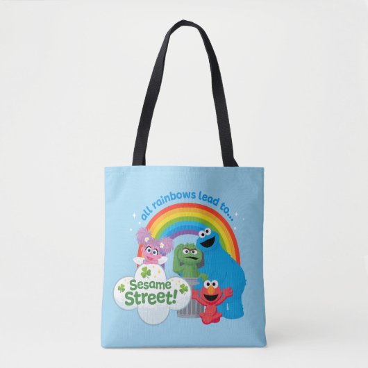 Alle regenbogen leiden naar Sesamstraat Tote Bag (Voorkant)