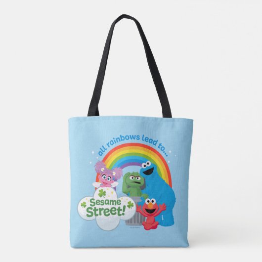 Alle regenbogen leiden naar Sesamstraat Tote Bag (Achterkant)