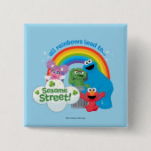 Alle regenbogen leiden naar Sesamstraat Vierkante Button 5,1 Cm (Voorkant)