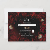 Alle rode rozen en wolken donkerbruine bruiloft RS Kaart (Voorkant)