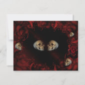 Alle rode rozen en wolken donkerbruine bruiloft RS Kaart (Achterkant)