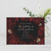 Alle Rode Rozen & Schedels Donkere Bloemrijke Verj Kaart (Staand voorkant)