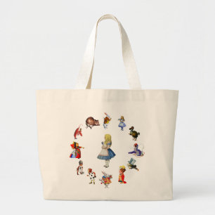 ALLE ROND ALICE IN WONDERLAND GROTE TOTE BAG