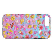 Alle roze emrijke Emojis Collage Pattern Case-Mate iPhone Case (Achterkant (Horizontaal))
