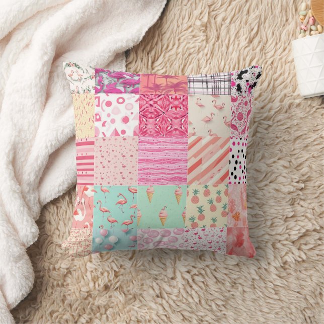 Alle Roze Flamingo Cheat Quilt Patroon 2025 Kussen (Deken)