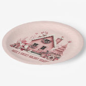 Alle roze hebben een zoete vakantie seizoen huis papieren bordje (Gekanteld)