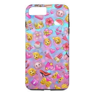 Alle Roze Meisjes Emoji Collage Patroon iPhone 8/7 Plus Hoesje
