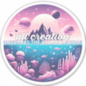Alle schepping verklaart de glorie van God sticker (Voorkant)