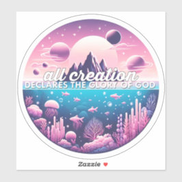 Alle schepping verklaart de glorie van God sticker
